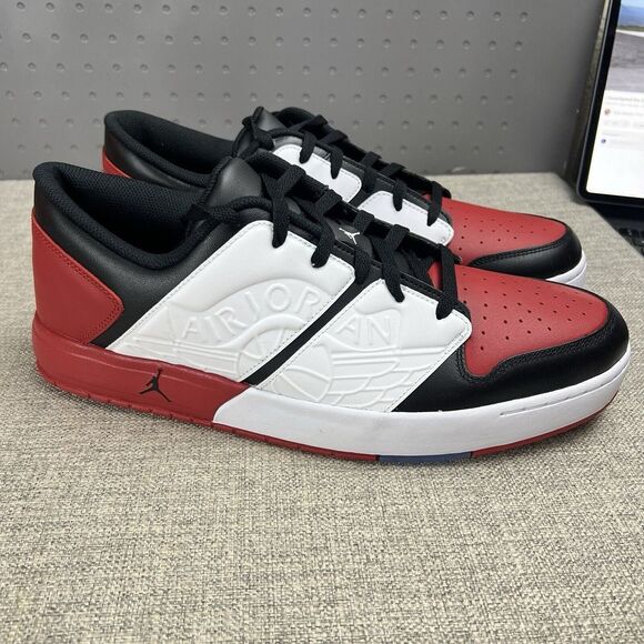Nike Air Jordan NU Retro 1 Low Varsity Red Black Sneakers DV5141-601 Mens Sz 15 - Picture 10 of 12